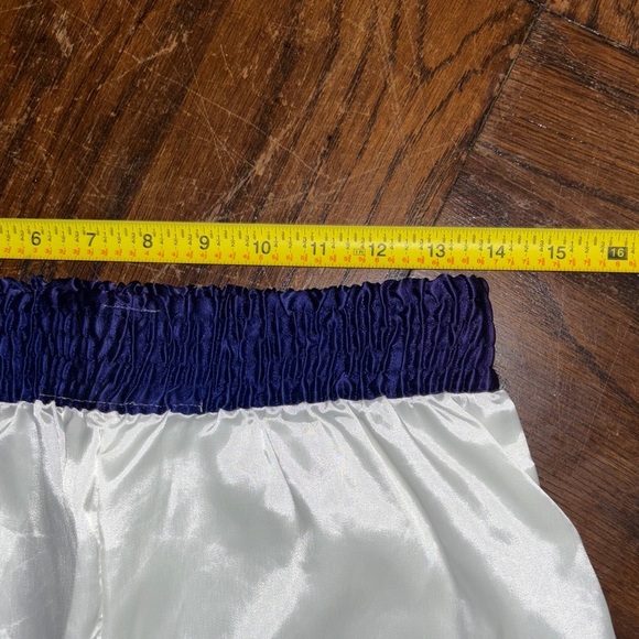 White vintage Athletic Shorts with Blue Waistband - Picture 5 of 7